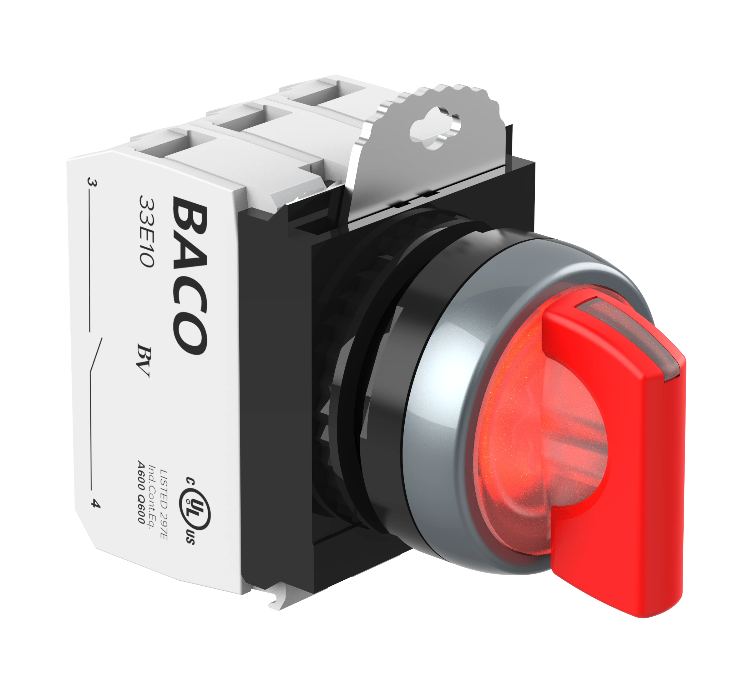 Vred m. LED 1-0 fast 2xNC
