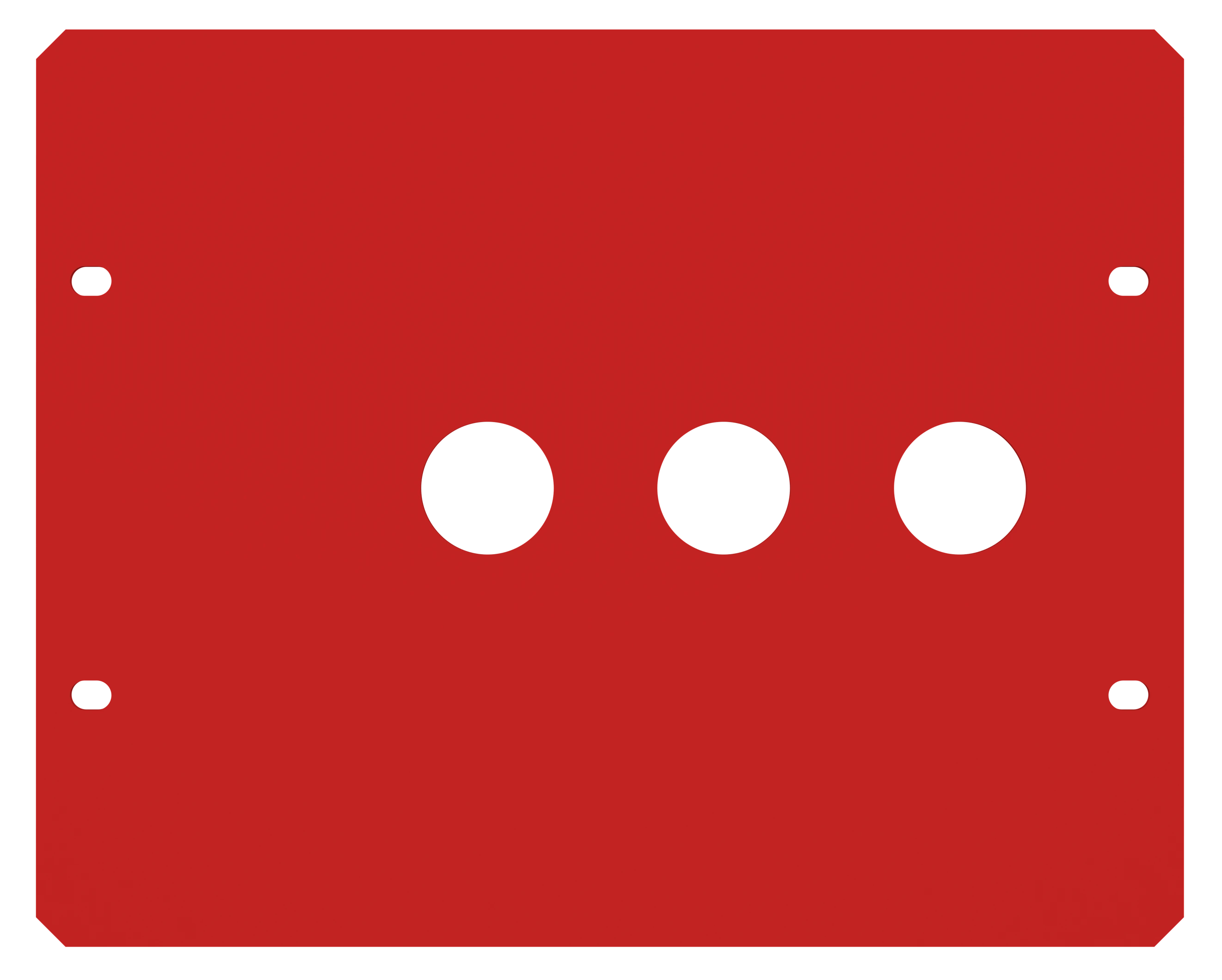 Frontplåt 3 hål röd