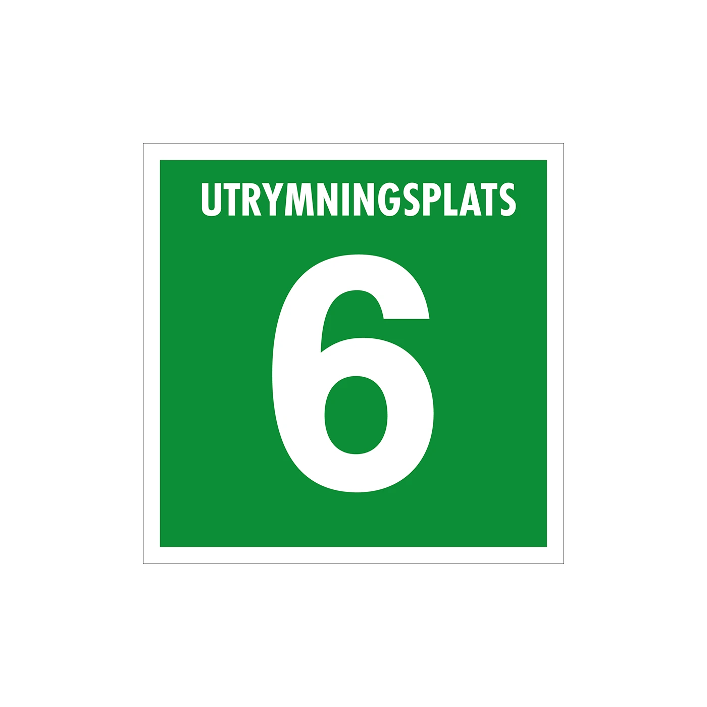 Skylt 90x90 Säkerplats nr 6