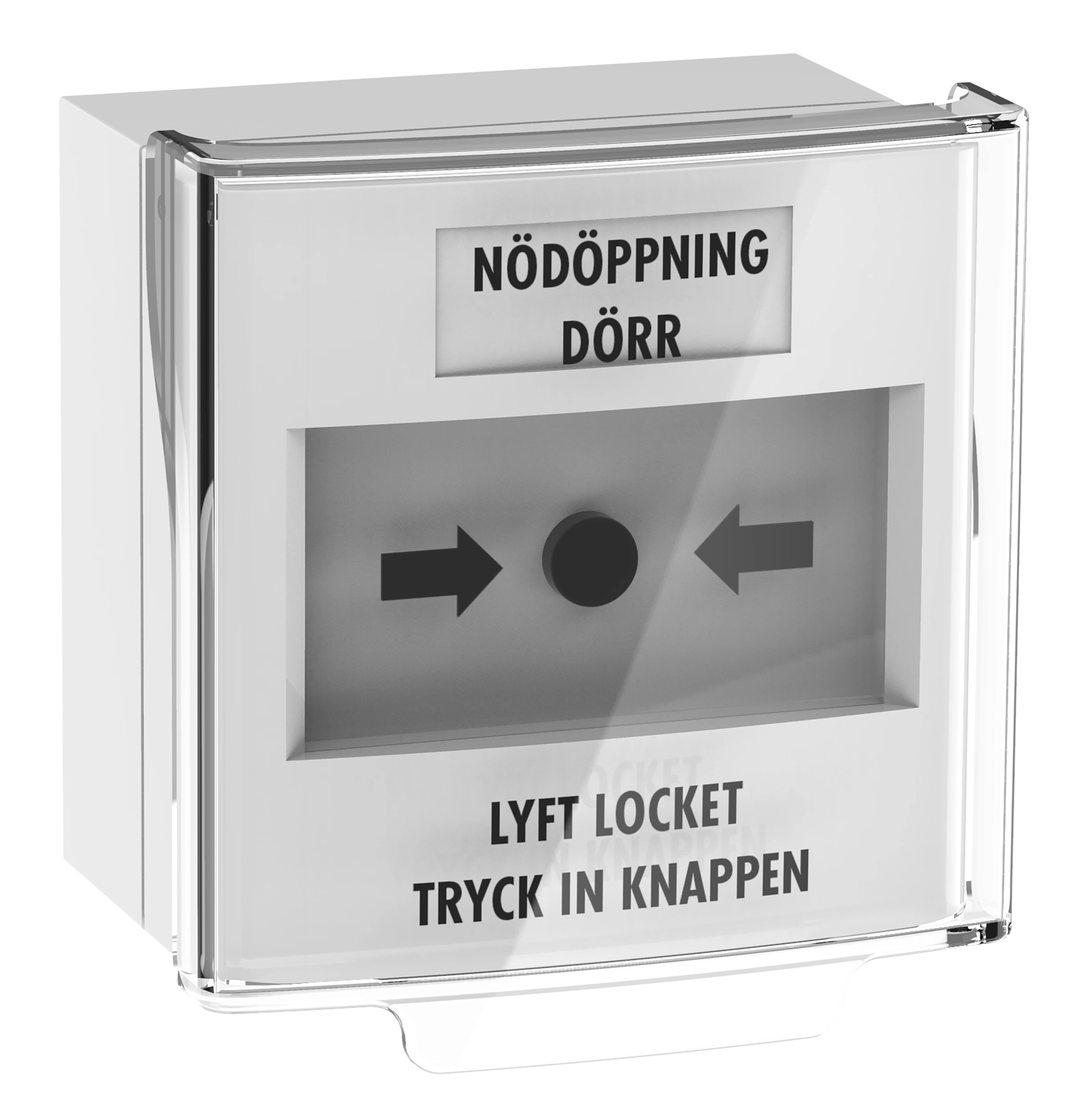 Larmknapp Nödöppning Vit 2xNO/NC