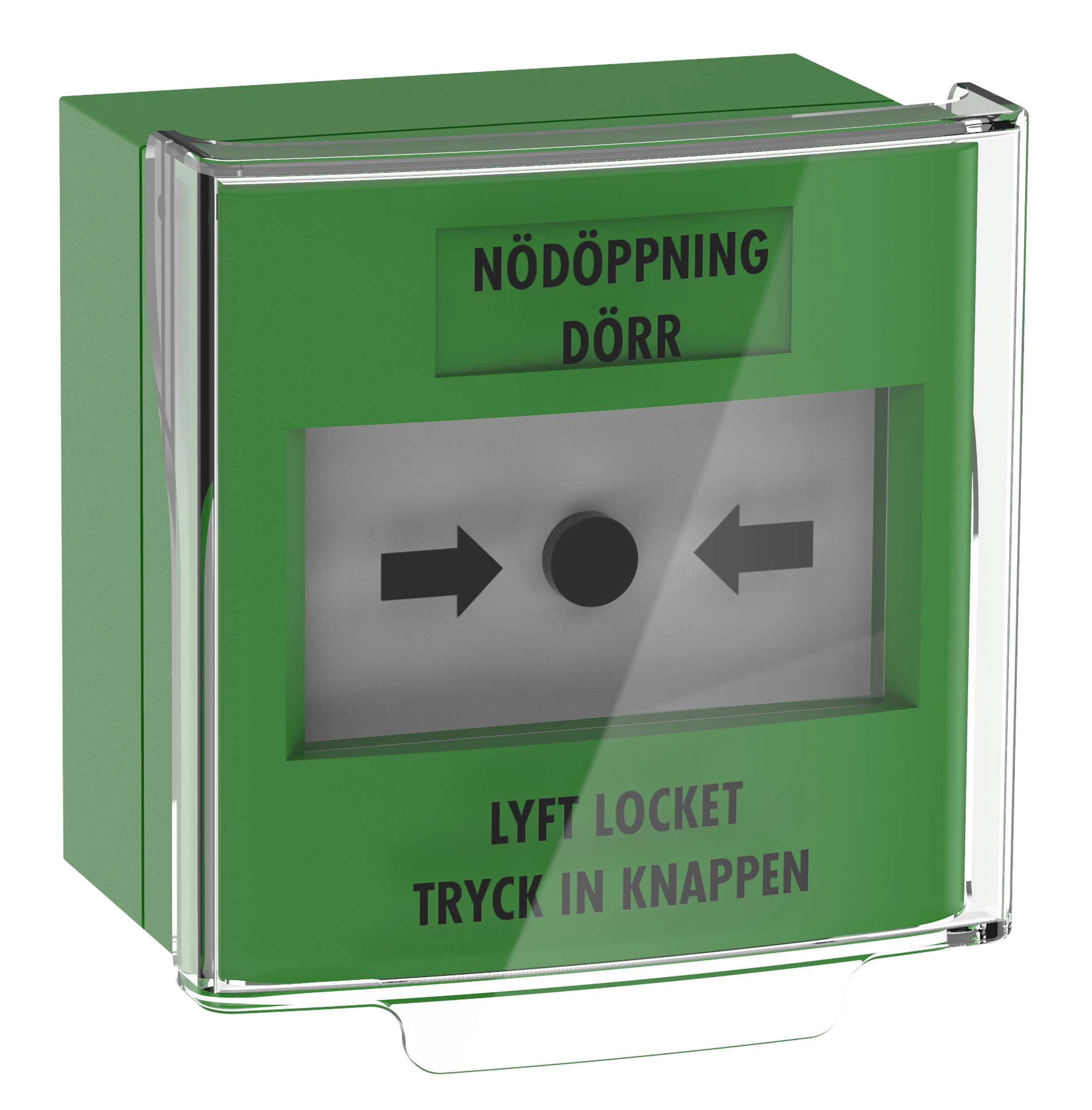 Larmknapp Nödöppning Grön 2xNO/NC